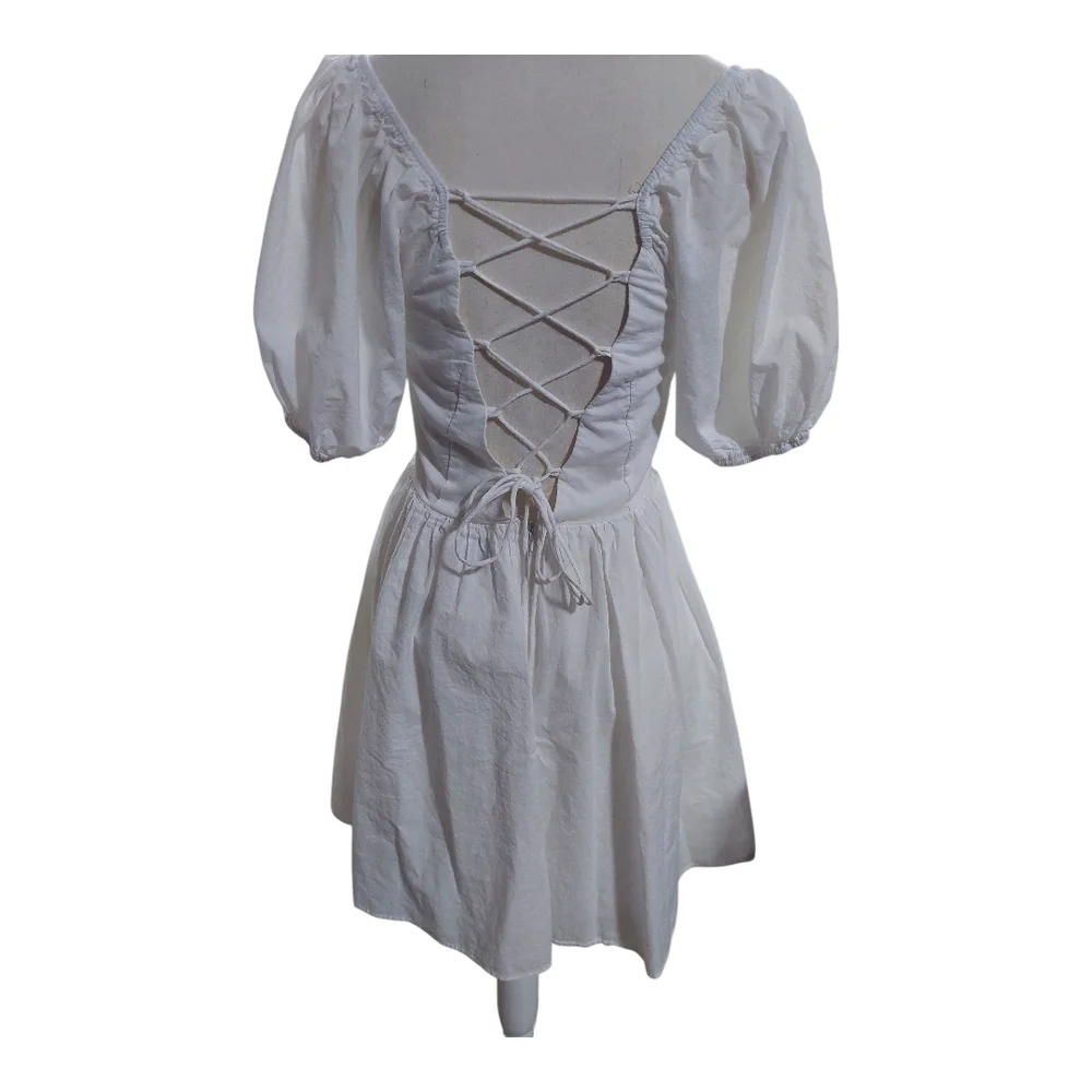 Princess Polly‎ Krysten White Puff Sleeve Mini Dress Sz 12 - Picture 4 of 12